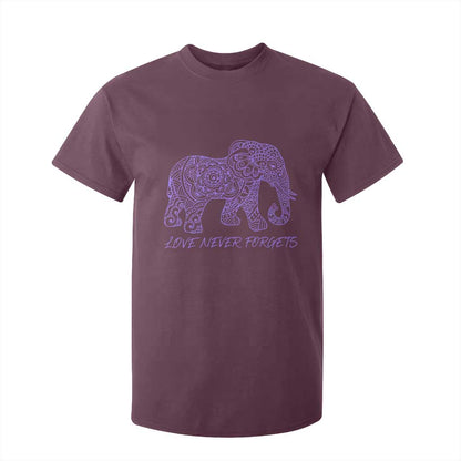 Love Never Forgets Elephant Mandala T Shirt For Kid Animal Lover Gift