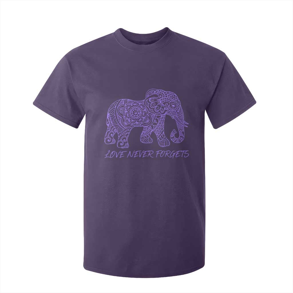 Love Never Forgets Elephant Mandala T Shirt For Kid Animal Lover Gift