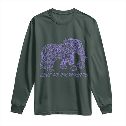 Love Never Forgets Elephant Mandala Long Sleeve Shirt Animal Lover Gift