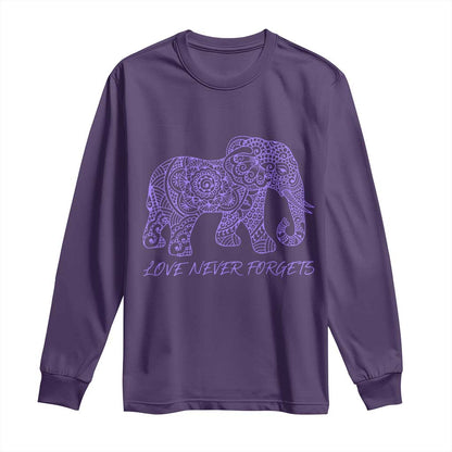 Love Never Forgets Elephant Mandala Long Sleeve Shirt Animal Lover Gift