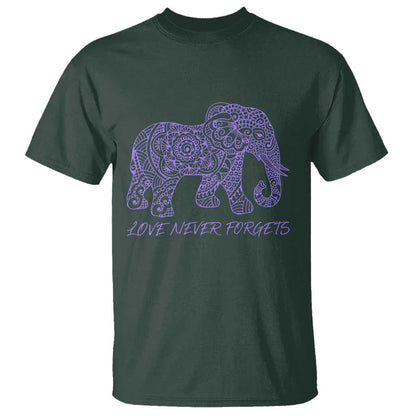 Love Never Forgets Elephant Mandala T Shirt Animal Lover Gift