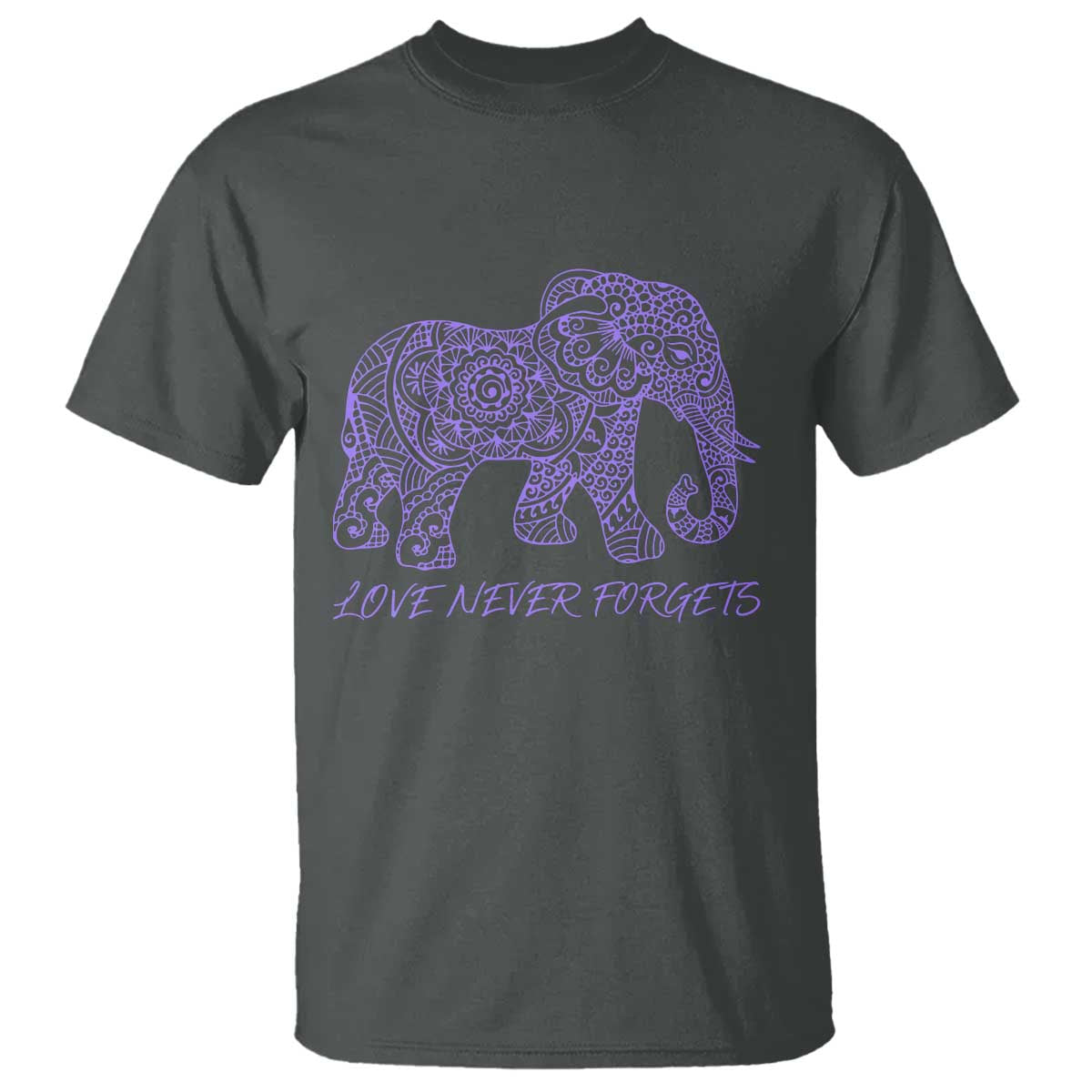 Love Never Forgets Elephant Mandala T Shirt Animal Lover Gift