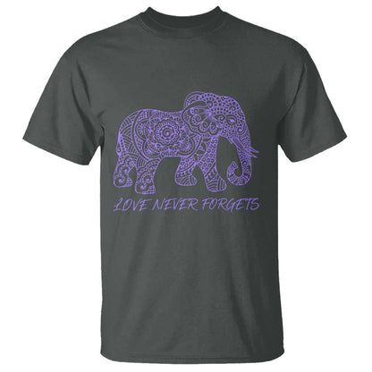 Love Never Forgets Elephant Mandala T Shirt Animal Lover Gift