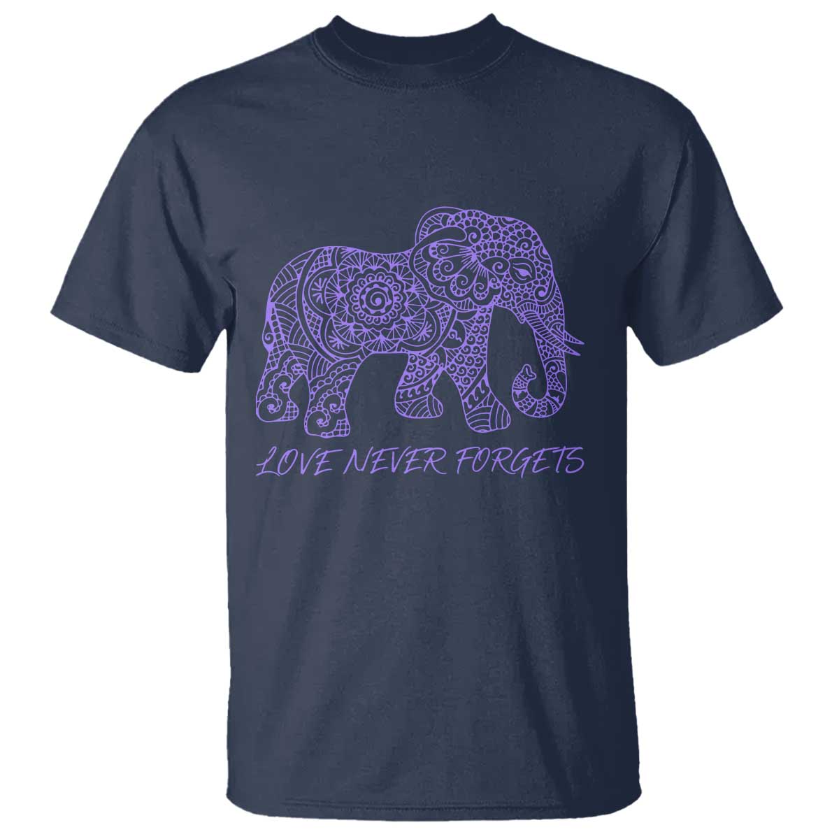 Love Never Forgets Elephant Mandala T Shirt Animal Lover Gift