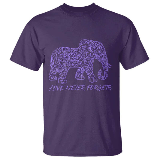 Love Never Forgets Elephant Mandala T Shirt Animal Lover Gift