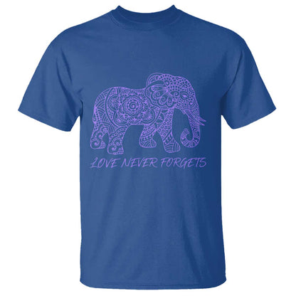 Love Never Forgets Elephant Mandala T Shirt Animal Lover Gift