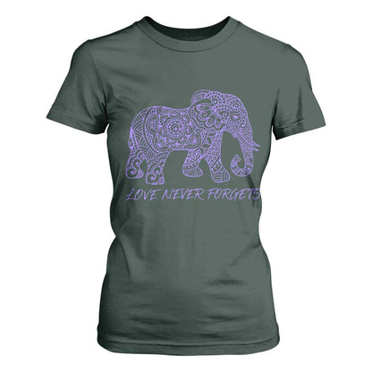 Love Never Forgets Elephant Mandala T Shirt For Women Animal Lover Gift