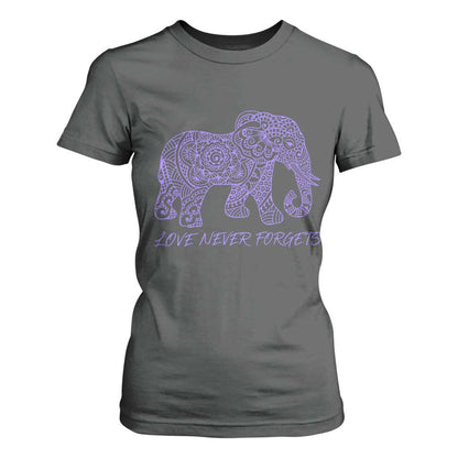 Love Never Forgets Elephant Mandala T Shirt For Women Animal Lover Gift