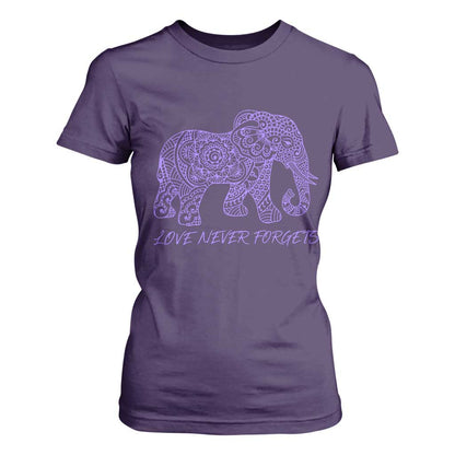 Love Never Forgets Elephant Mandala T Shirt For Women Animal Lover Gift