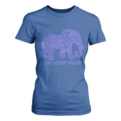 Love Never Forgets Elephant Mandala T Shirt For Women Animal Lover Gift