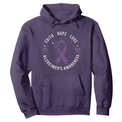 Faith Hope Love Purple Ribbon Hoodie End Alzheimers Butterfly Graphic