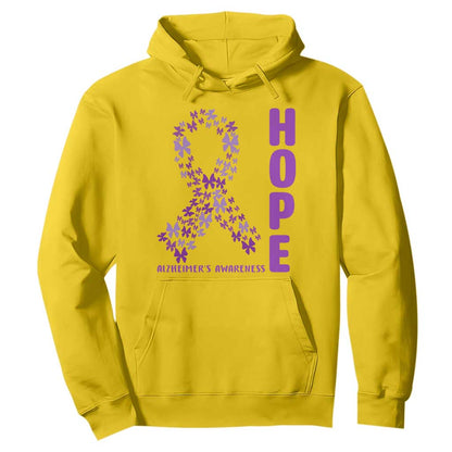 Hope Alzheimers Support Hoodie Purple Butterfly Ribbon Gift For Caregivers