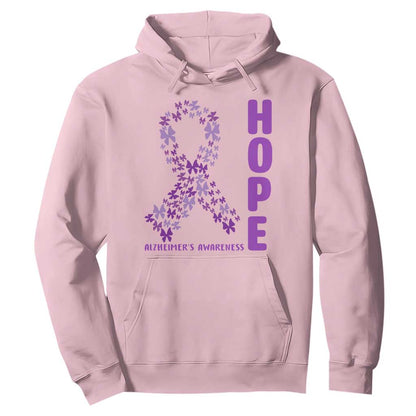 Hope Alzheimers Support Hoodie Purple Butterfly Ribbon Gift For Caregivers