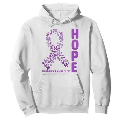 Hope Alzheimers Support Hoodie Purple Butterfly Ribbon Gift For Caregivers