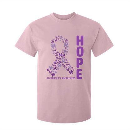 Hope Alzheimers Support T Shirt For Kid Purple Butterfly Ribbon Gift For Caregivers