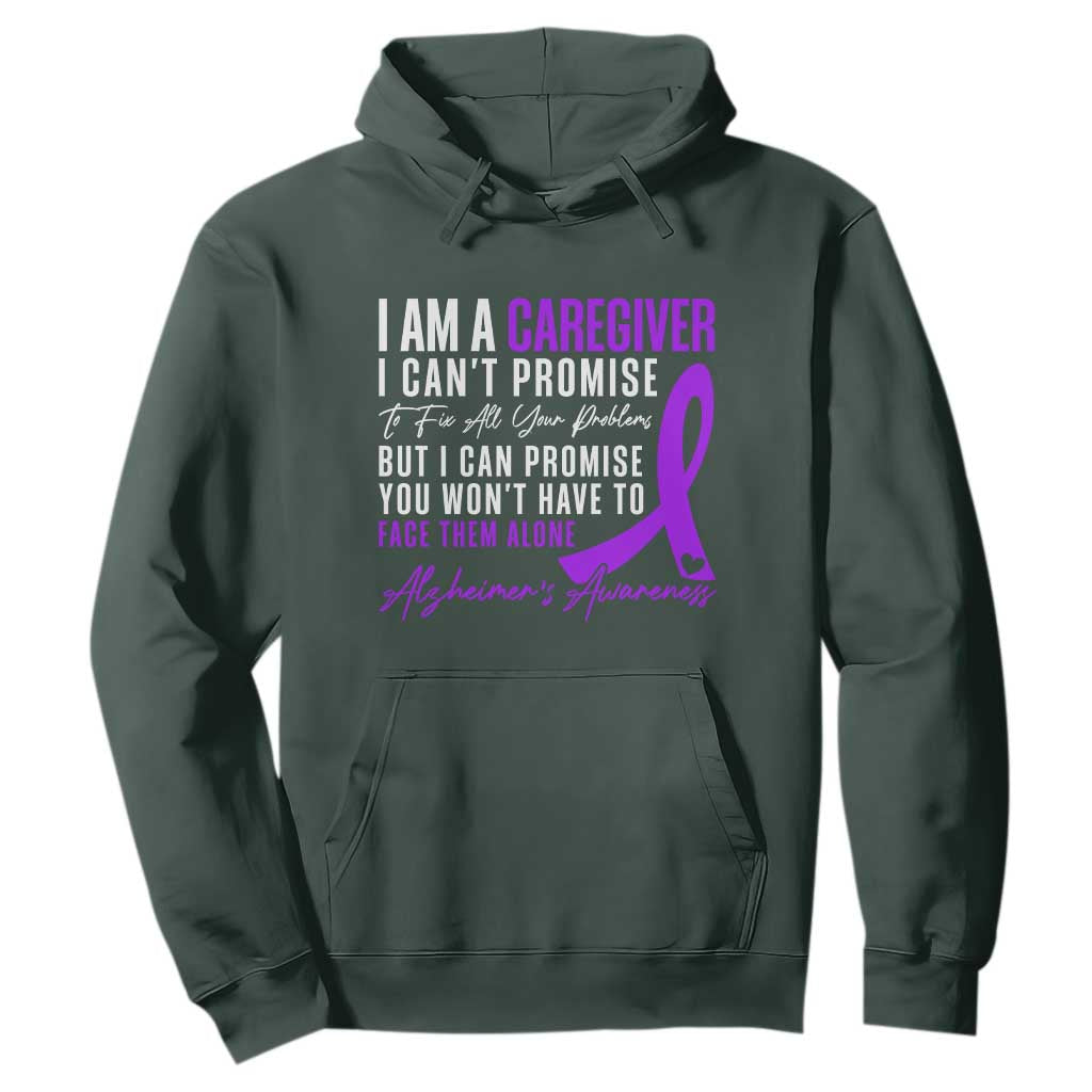 Alzheimer's Caregiver Support Hoodie Purple Ribbon Hope Graphic