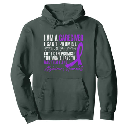 Alzheimer's Caregiver Support Hoodie Purple Ribbon Hope Graphic