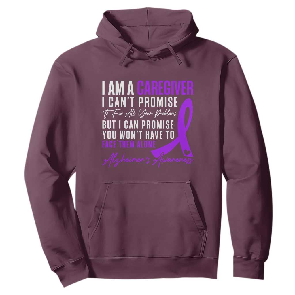 Alzheimer's Caregiver Support Hoodie Purple Ribbon Hope Graphic