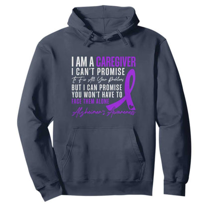Alzheimer's Caregiver Support Hoodie Purple Ribbon Hope Graphic
