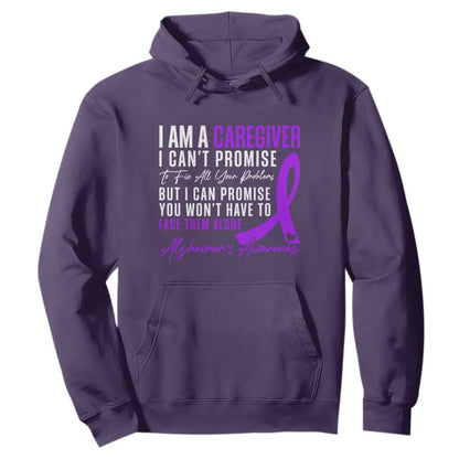 Alzheimer's Caregiver Support Hoodie Purple Ribbon Hope Graphic