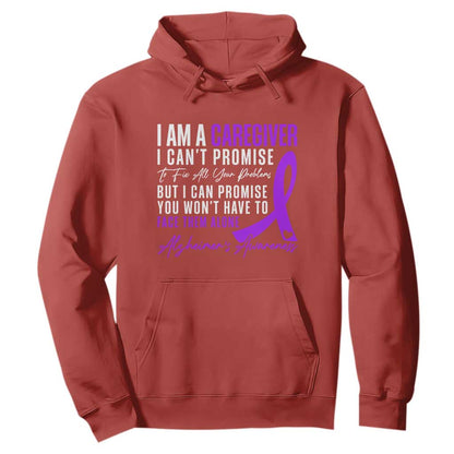 Alzheimer's Caregiver Support Hoodie Purple Ribbon Hope Graphic