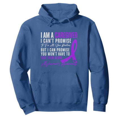 Alzheimer's Caregiver Support Hoodie Purple Ribbon Hope Graphic