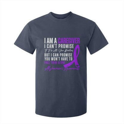 Alzheimer's Caregiver Support T Shirt For Kid Purple Ribbon Hope Graphic