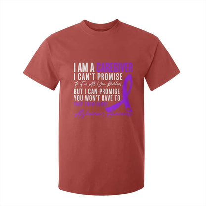 Alzheimer's Caregiver Support T Shirt For Kid Purple Ribbon Hope Graphic