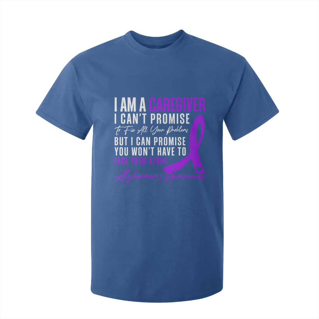 Alzheimer's Caregiver Support T Shirt For Kid Purple Ribbon Hope Graphic