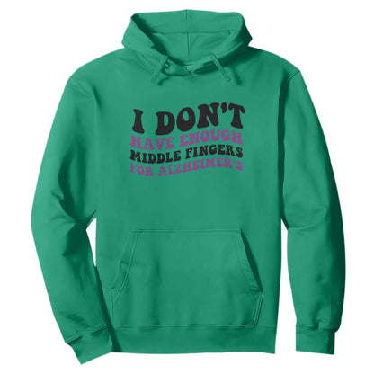 I Dont Have Enough Middle Fingers For Alzheimers Hoodie Groovy Purple Retro