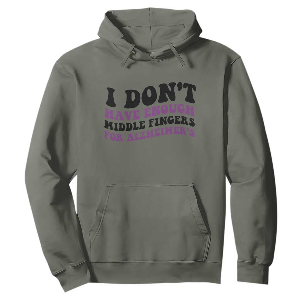 I Dont Have Enough Middle Fingers For Alzheimers Hoodie Groovy Purple Retro