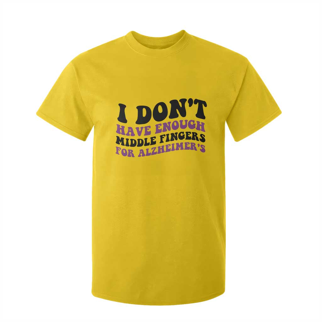 I Dont Have Enough Middle Fingers For Alzheimers T Shirt For Kid Groovy Purple Retro