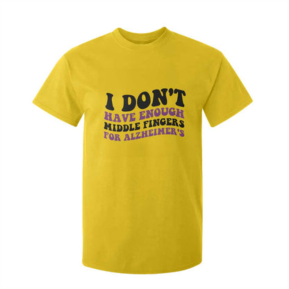 I Dont Have Enough Middle Fingers For Alzheimers T Shirt For Kid Groovy Purple Retro