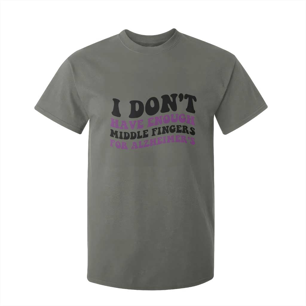 I Dont Have Enough Middle Fingers For Alzheimers T Shirt For Kid Groovy Purple Retro