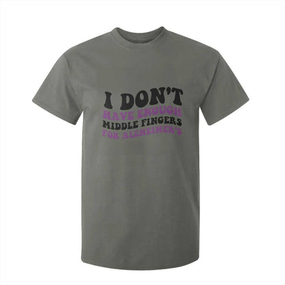 I Dont Have Enough Middle Fingers For Alzheimers T Shirt For Kid Groovy Purple Retro