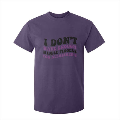 I Dont Have Enough Middle Fingers For Alzheimers T Shirt For Kid Groovy Purple Retro