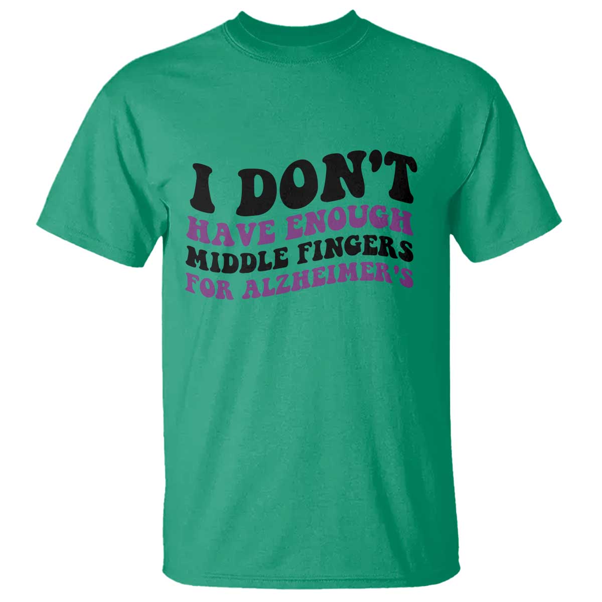 I Dont Have Enough Middle Fingers For Alzheimers T Shirt Groovy Purple Retro