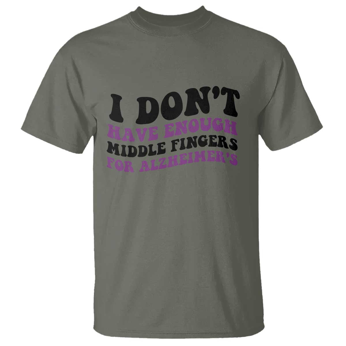 I Dont Have Enough Middle Fingers For Alzheimers T Shirt Groovy Purple Retro