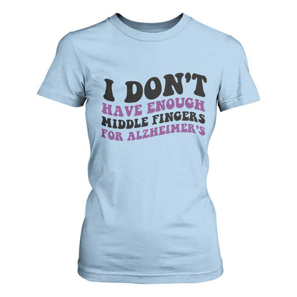 I Dont Have Enough Middle Fingers For Alzheimers T Shirt For Women Groovy Purple Retro