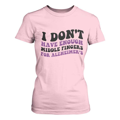 I Dont Have Enough Middle Fingers For Alzheimers T Shirt For Women Groovy Purple Retro