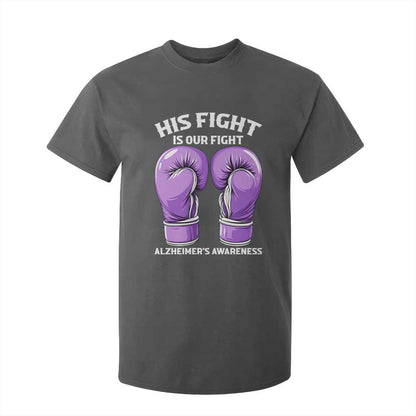 Purple Boxing Gloves Alzheimers Support T Shirt For Kid His Fight Our Fight