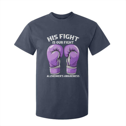 Purple Boxing Gloves Alzheimers Support T Shirt For Kid His Fight Our Fight