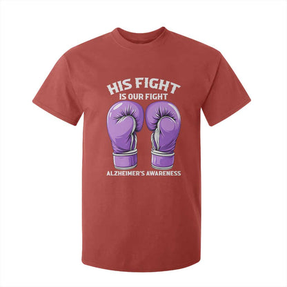 Purple Boxing Gloves Alzheimers Support T Shirt For Kid His Fight Our Fight