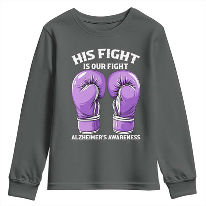Purple Boxing Gloves Alzheimers Support Youth Sweatshirt His Fight Our Fight