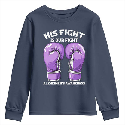 Purple Boxing Gloves Alzheimers Support Youth Sweatshirt His Fight Our Fight