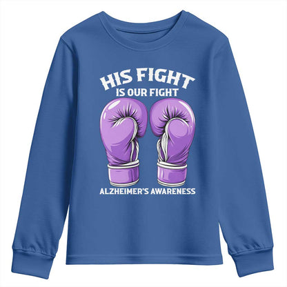 Purple Boxing Gloves Alzheimers Support Youth Sweatshirt His Fight Our Fight