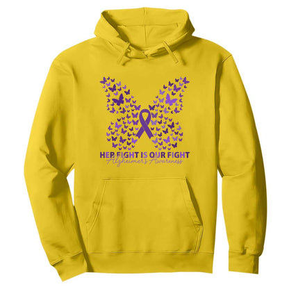 Alzheimers Butterfly Support Gift Hoodie Her Fight Our Fight
