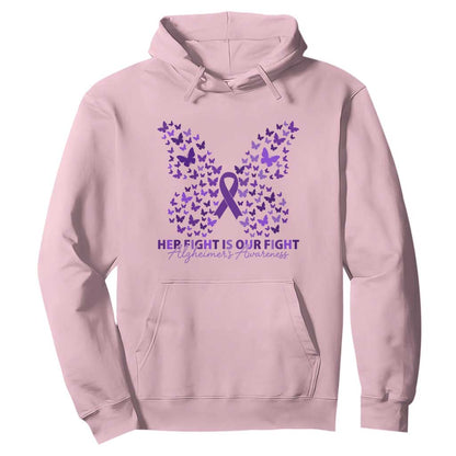 Alzheimers Butterfly Support Gift Hoodie Her Fight Our Fight