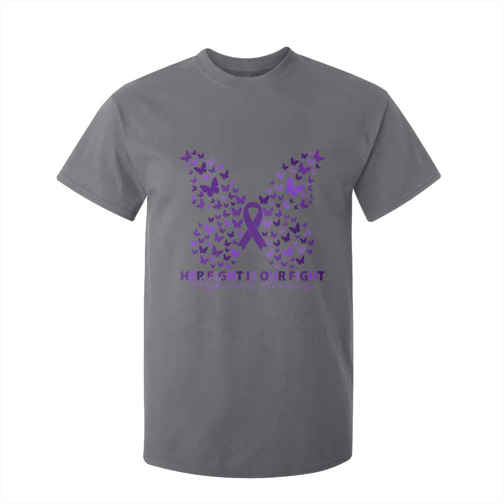 Alzheimers Butterfly Support Gift T Shirt For Kid Her Fight Our Fight