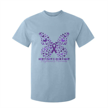 Alzheimers Butterfly Support Gift T Shirt For Kid Her Fight Our Fight